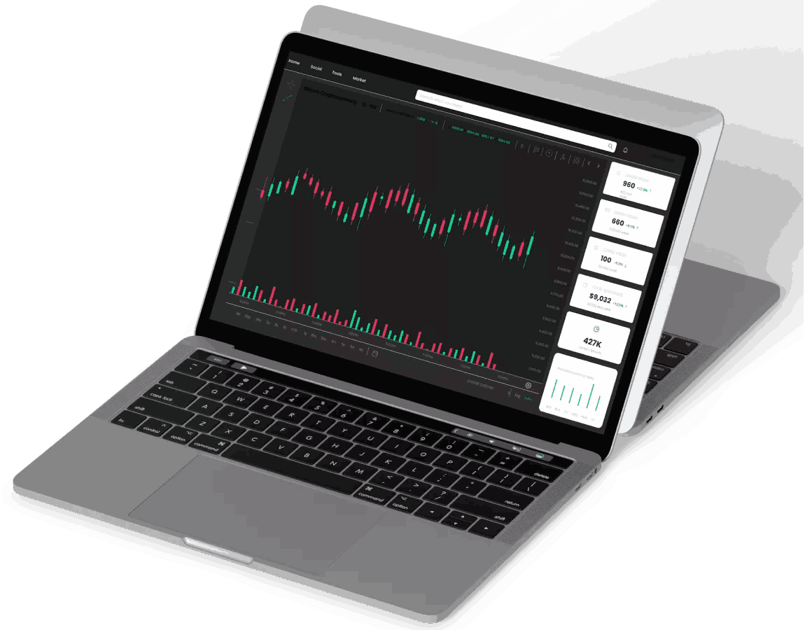 Trading laptop and oil barrel